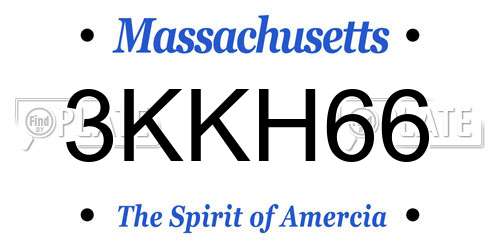 3KKH66 Massachusetts License Plate