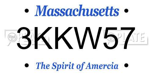 3KKW57 Massachusetts License Plate