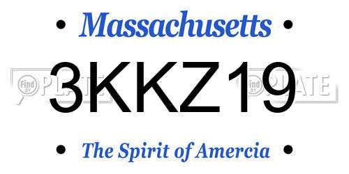 3KKZ19 Massachusetts License Plate