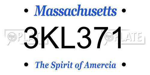 3KL371 Massachusetts License Plate