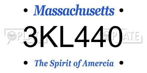3KL440 Massachusetts License Plate