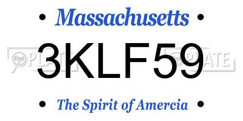 3KLF59 Massachusetts License Plate