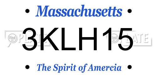 3KLH15 Massachusetts License Plate