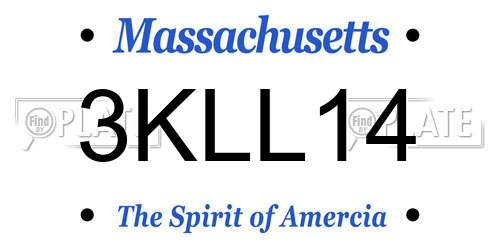 3KLL14 Massachusetts License Plate