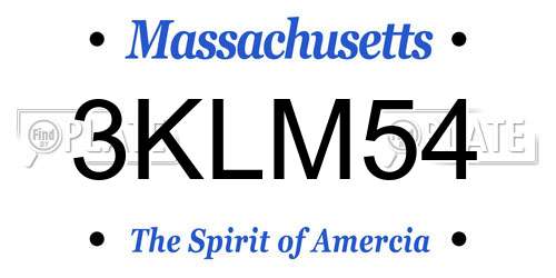 3KLM54 Massachusetts License Plate