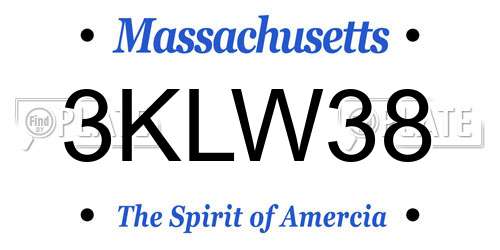 3KLW38 Massachusetts License Plate
