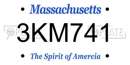 3KM741 Massachusetts License Plate
