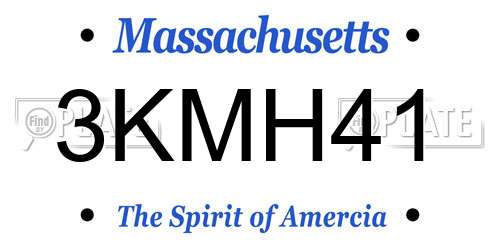 3KMH41 Massachusetts License Plate
