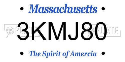3KMJ80 Massachusetts License Plate