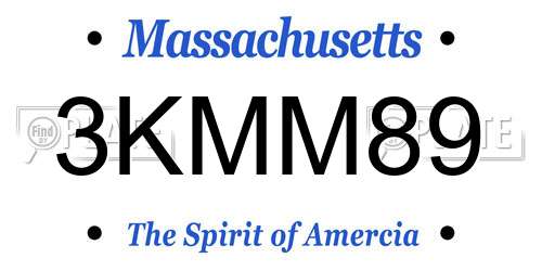 3KMM89 Massachusetts License Plate
