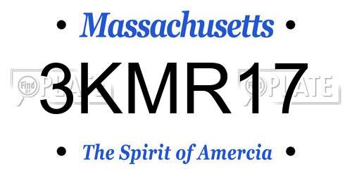 3KMR17 Massachusetts License Plate