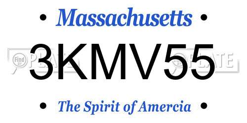 3KMV55 Massachusetts License Plate