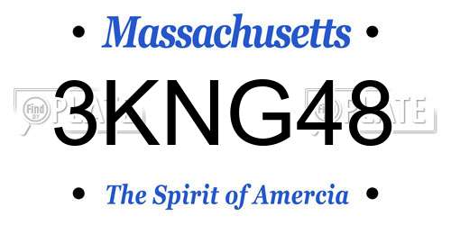 3KNG48 Massachusetts License Plate