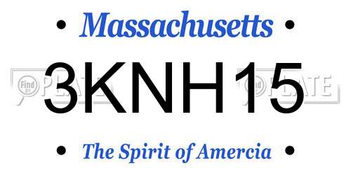 3KNH15 Massachusetts License Plate