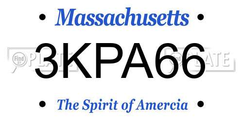 3KPA66 Massachusetts License Plate