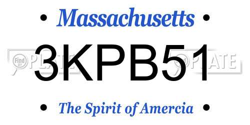 3KPB51 Massachusetts License Plate
