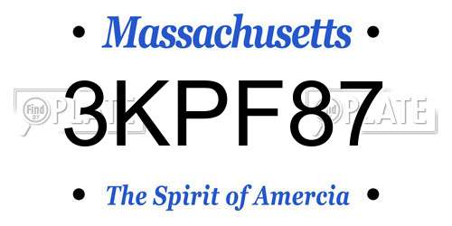 3KPF87 Massachusetts License Plate