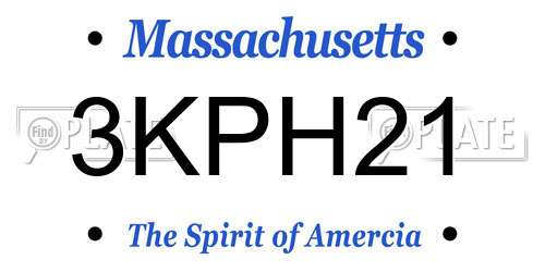 3KPH21 Massachusetts License Plate