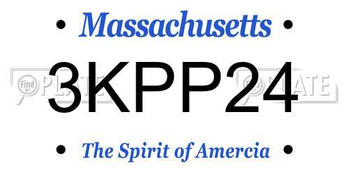 3KPP24 Massachusetts License Plate
