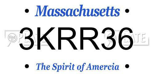 3KRR36 Massachusetts License Plate