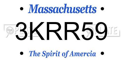 3KRR59 Massachusetts License Plate