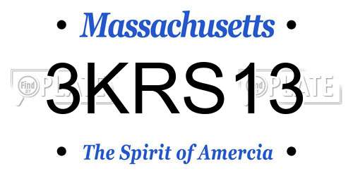 3KRS13 Massachusetts License Plate