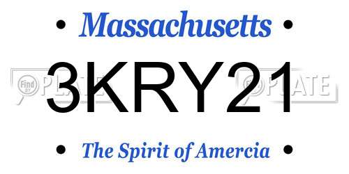 3KRY21 Massachusetts License Plate