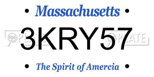 3KRY57 Massachusetts License Plate