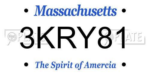 3KRY81 Massachusetts License Plate