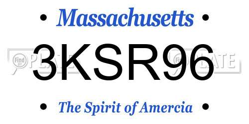 3KSR96 Massachusetts License Plate