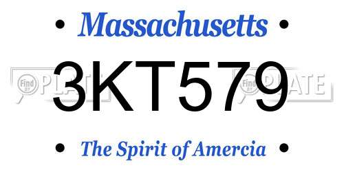 3KT579 Massachusetts License Plate