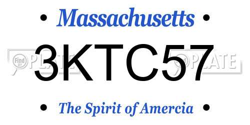 3KTC57 Massachusetts License Plate