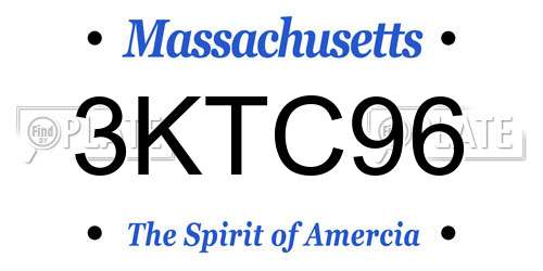 3KTC96 Massachusetts License Plate