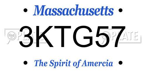 3KTG57 Massachusetts License Plate