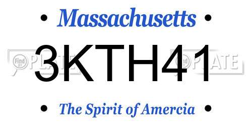 3KTH41 Massachusetts License Plate