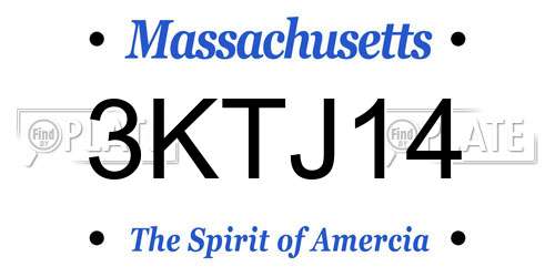 3KTJ14 Massachusetts License Plate