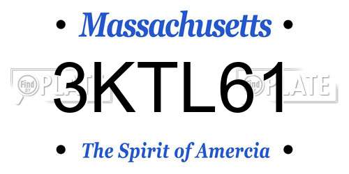 3KTL61 Massachusetts License Plate