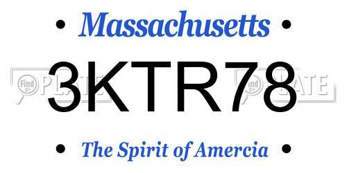 3KTR78 Massachusetts License Plate