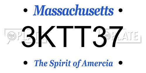 3KTT37 Massachusetts License Plate