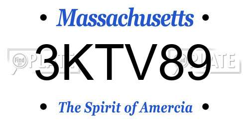 3KTV89 Massachusetts License Plate