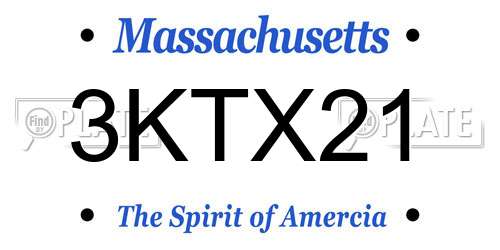 3KTX21 Massachusetts License Plate