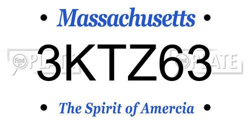3KTZ63 Massachusetts License Plate