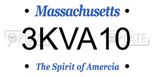 3KVA10 Massachusetts License Plate