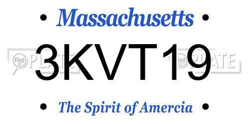 3KVT19 Massachusetts License Plate