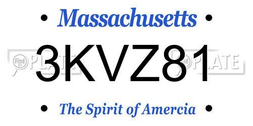 3KVZ81 Massachusetts License Plate
