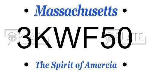 3KWF50 Massachusetts License Plate