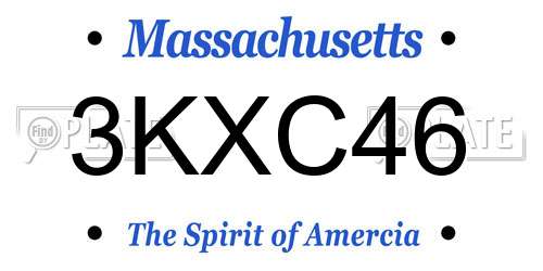 3KXC46 Massachusetts License Plate