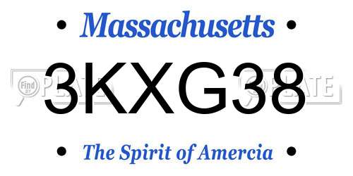 3KXG38 Massachusetts License Plate