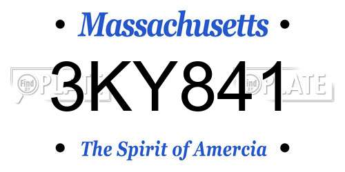 3KY841 Massachusetts License Plate