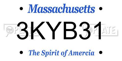 3KYB31 Massachusetts License Plate